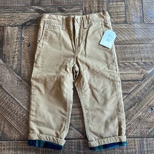 Gap kids fleece lined khaki pants size 2Y NWT